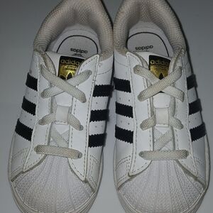 Adidas Kids White and Black Sneakers